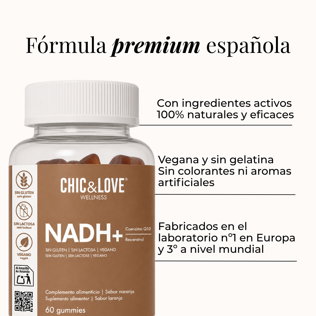 Fórmula de NADH+ Gummies: vegana, sin gelatina, fabricada en España