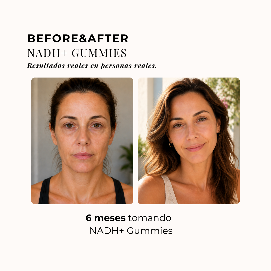 Antes y después con NADH+ Gummies